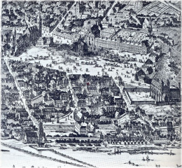 Dobytčí trh (dnešní Karlovo náměstí) kolem roku 1685