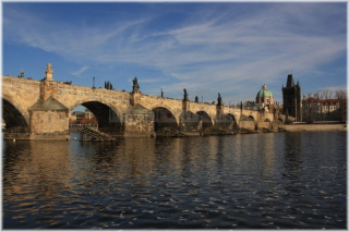 Karlův most - pohled z ostrova Kampa