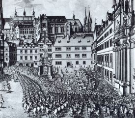 Korunovační průvod - Malostranské náměstí