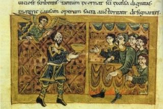 Král Václav II. na hostině