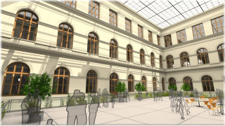 Zastřešené nádvoří muzea po rekonstrukci