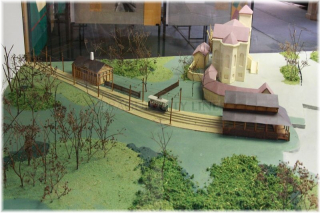 Praha 7 - Letná - maketa první české elektrické dráhy na z Letné do Stromovky z roku  1891