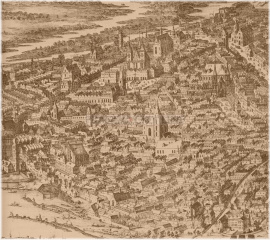 Staré město Pražské (kolem roku 1683) v ve středu kostel sv. Jiljí