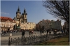 Staroměstské náměstí a v pozadí Chrám Panny Marie Před Týnem