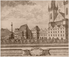 Staroměstské náměstí a korunovační průvod