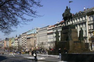 Václavské náměstí a pomník svatého Václava