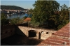 Vyšehrad - dělová bašta a výhled na Vltavu a Pražský hrad