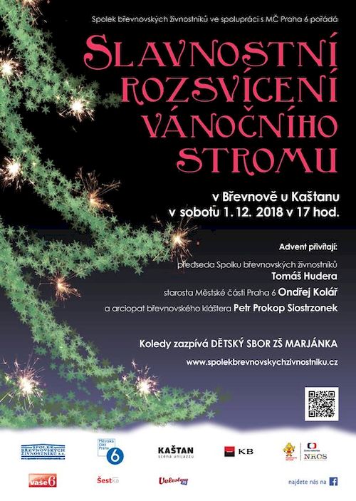 Slavnostní rozsvícení Břevnovského vánočního stromu