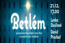 Živý Betlém před kostelem Nejsvětějšího Srdce Páně