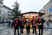 Štědrovečerní bohoslužba pod širým nebem na Václavském náměstí